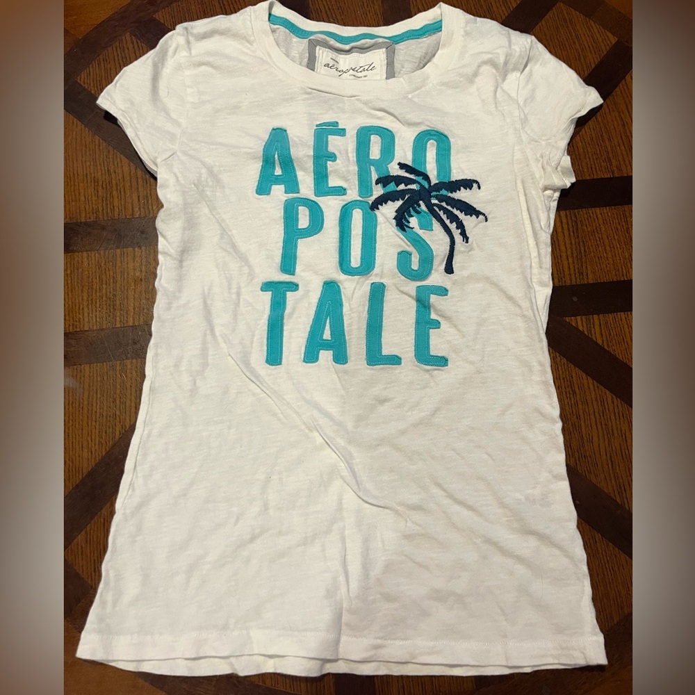 Aeropostale White Logo Tee Shirt